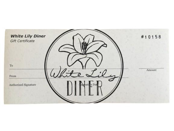 Gift Certificate $100 – White Lily Diner